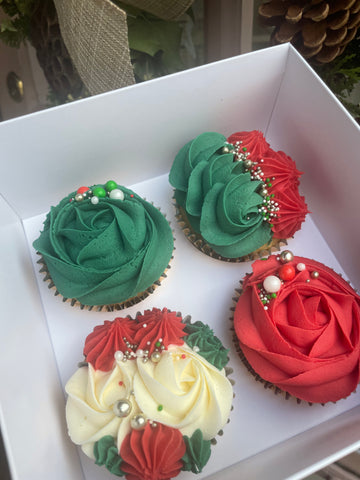 Christmas Cupcakes - Box of 4