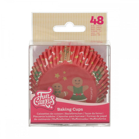 FUNCAKES Gingerbread Baking Cases x 48