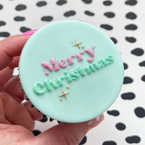 Sweet Stamp - Wish Upon a Cupcake - Merry Christmas Retro